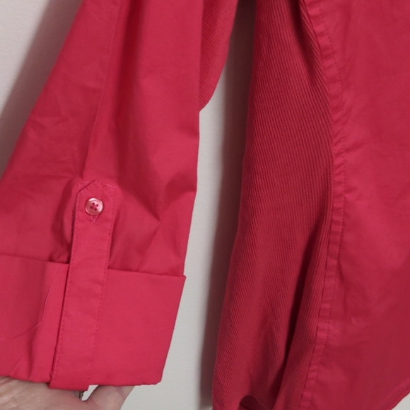 New raspberry pink camp shirt 2x plus 18 20 stretc - Picture 3 of 4